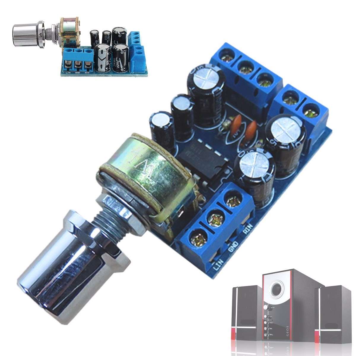 TDA2822M 1W x 2 Dual Channel Audio Amplifier Stereo Module Board Volume Control