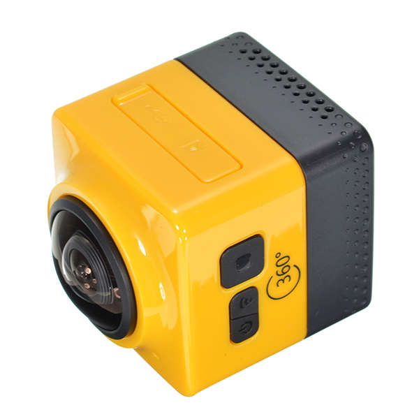CUBE 360 Degree Camera Yellow Support Micro SDHC with Accessories