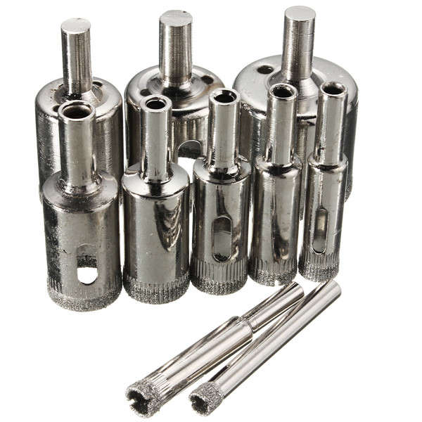10pcs Diamond Hole Saw Drill Bit Set 6mm-32mm Tile Ceramic Glass Porcelain Marble Hole Saw Cutter