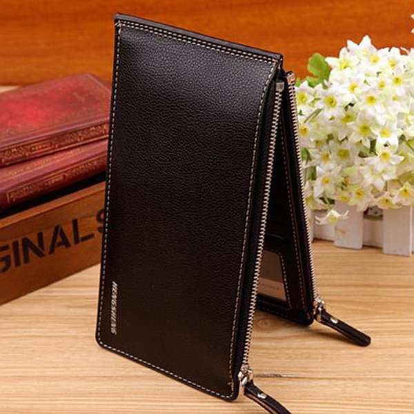 Men Genuine Leather 15 Card Slots Long Wallet Secretary Wallet Organizer Checkbook Card Case