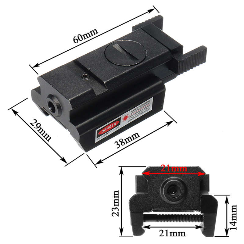 Low Profile Red Laser Sight Beam Dot Sight Scope Tactical Picatinny 20mm Rail Mount