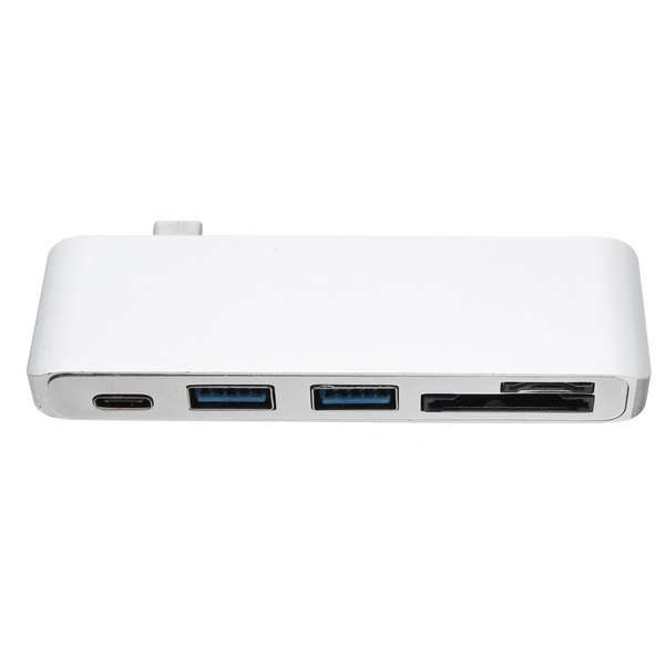 5 In 1 USB 3.1 Type-C To USB 3.0 2 Ports High Speed Hub SD TF Card Reader Support Laptop Charging