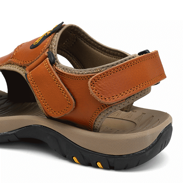 Men Anti Collision Toe Comfy Casual Leather Sandals