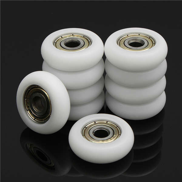 10pcs 5*23*7mm Nylon Plastic Carbon Steel Bearings Pulley Wheels Embedded Groove Ball Bearings