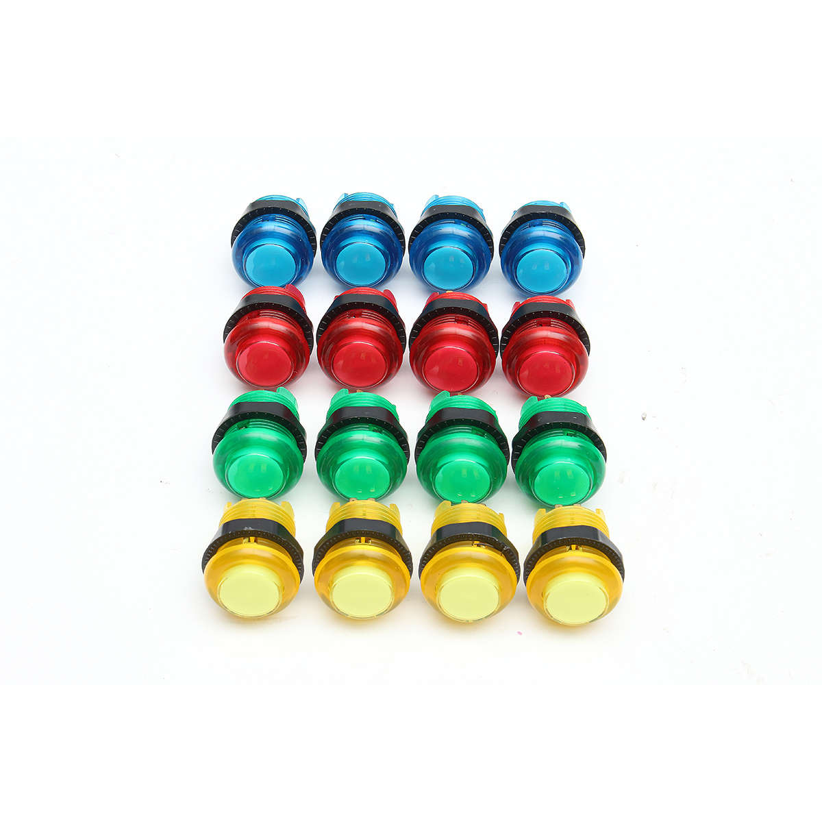 20 LED Arcade Full Colors Switch Buttons 2 USB Encoder 2 Joysticks DIY Kit Blue Red