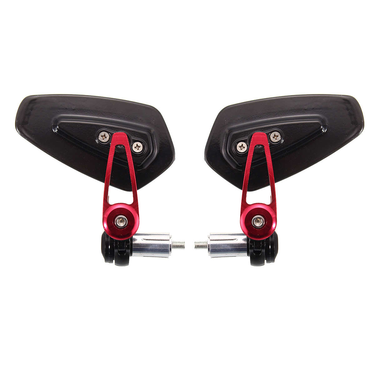 7/8inch 22mm Universal Motorcycle Aluminum Rear View Side Mirrors Handlebar End Red