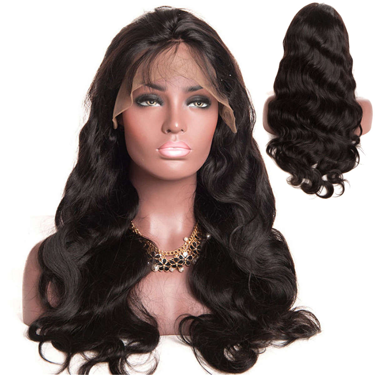 Glueless Lace Front Hair Wigs Wave Curly Wig Brazilian Simulated Women 24 inch