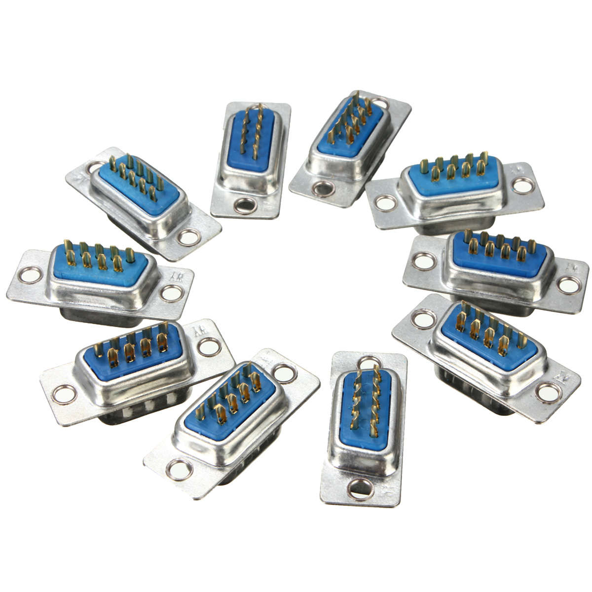 10Pcs RS232 Serial Port 9 Pin DB9 Connector Female Male Solder Soldering Plug