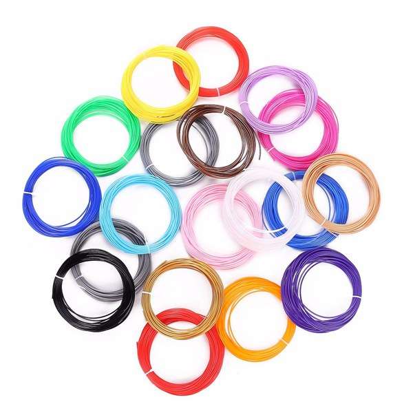 1.75mm 20 Color Sample Pack PLA 3D Pen Filament Refills - 10M Per Colorful