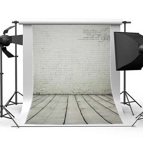 5X7ft Wall Wooden Floor Studio Seamless Vinyl Backdrops Photo Backgrounds Props