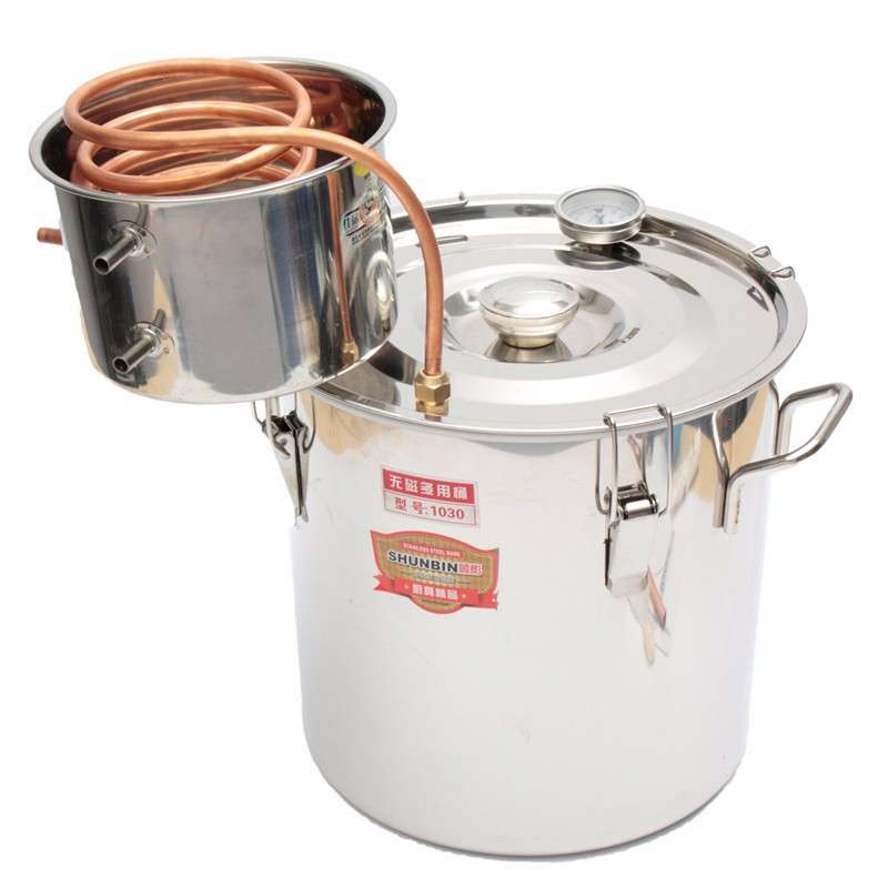 18L Copper Moonshine Ethanol Alcohol Water Distiller Still Stainless Boiler Still Stainless Boiler