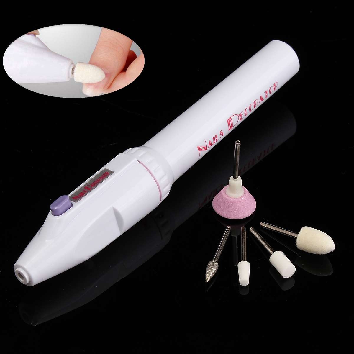 Mini Electric Nail Drill Art Pen Pedicure Machine File Polishing Grinding Wheel Manicure Tool Set