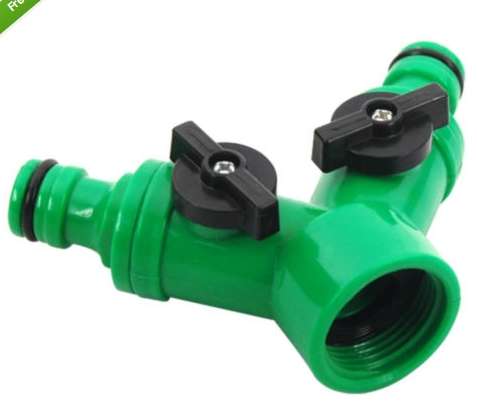 Screw Hose Pipe Splitter 2 way Connector Adaptor Garden Tool Quick