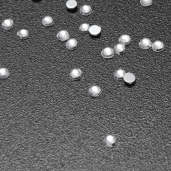 100PCS Clear Round Gems Rhinestones DIY Nail Art Tips Decorations