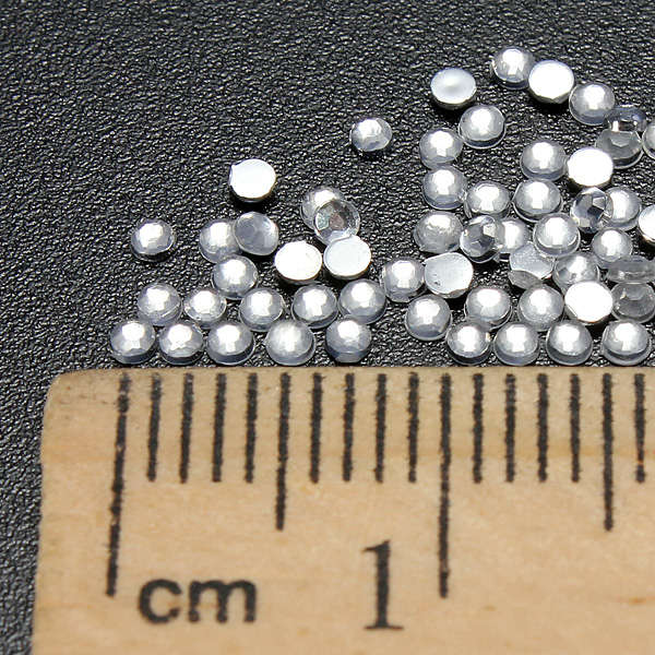 100PCS Clear Round Gems Rhinestones DIY Nail Art Tips Decorations