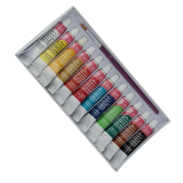 12 Colors Acrylic Nail Art Paint Set With Nail Art Brush Pen