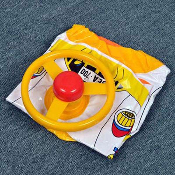 Kids Baby Inflatable Pool Seat Float Boat Swimming Wheel Horn