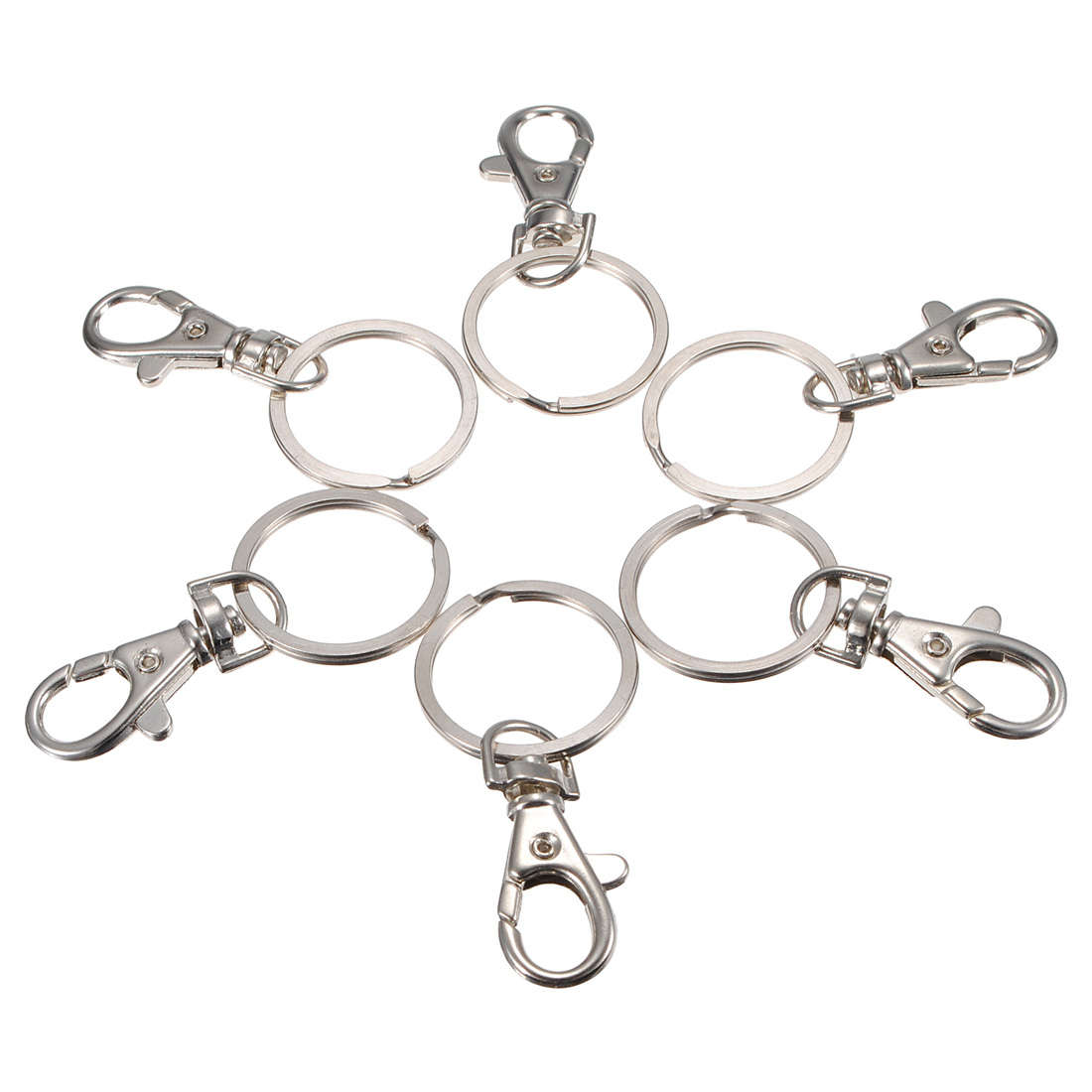 12pcs Swivel Clips Lobster Clasp Snap Hooks Trigger Bag Ring Keychain Plated Chains Storage
