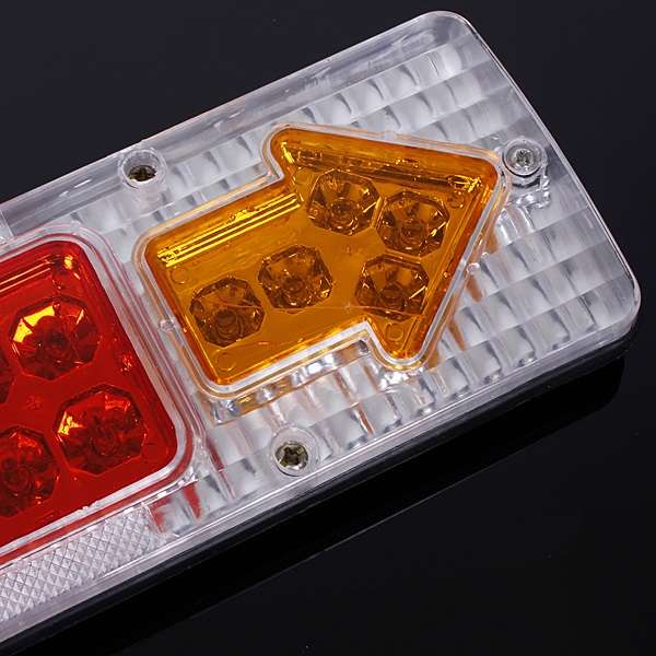 2Pcs 12V 19 LED Car Truck Trailer Tear Tail Stop Light Indicator Lamp