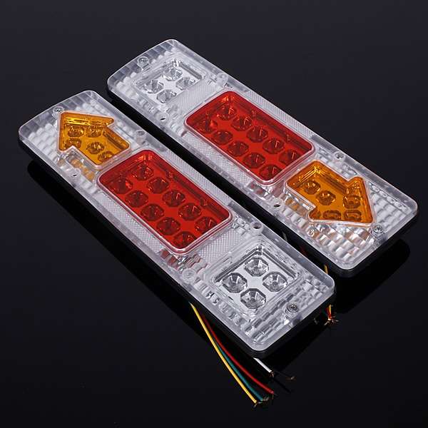 2Pcs 12V 19 LED Car Truck Trailer Tear Tail Stop Light Indicator Lamp