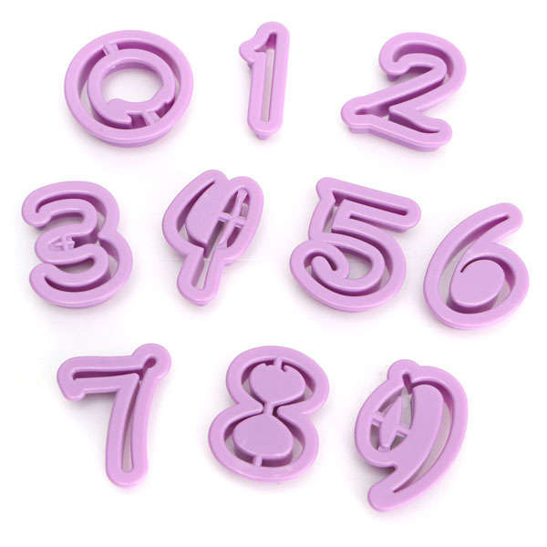 Plastic Number Cookie Cutter Biscuit Fondant Mold Cake Decorating Tool