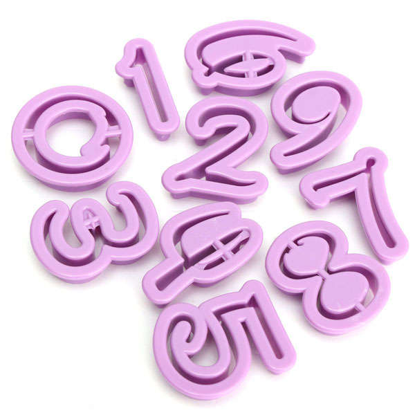 Plastic Number Cookie Cutter Biscuit Fondant Mold Cake Decorating Tool