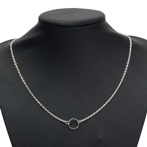 Gold Silver Circle Clavicle Chain Pendant Necklace For Women