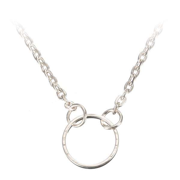 Gold Silver Circle Clavicle Chain Pendant Necklace For Women
