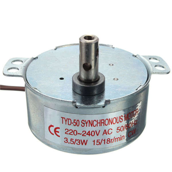 AC 220-240V Turntable Synchronous Motor 15/18r/min 3.5/3W CW