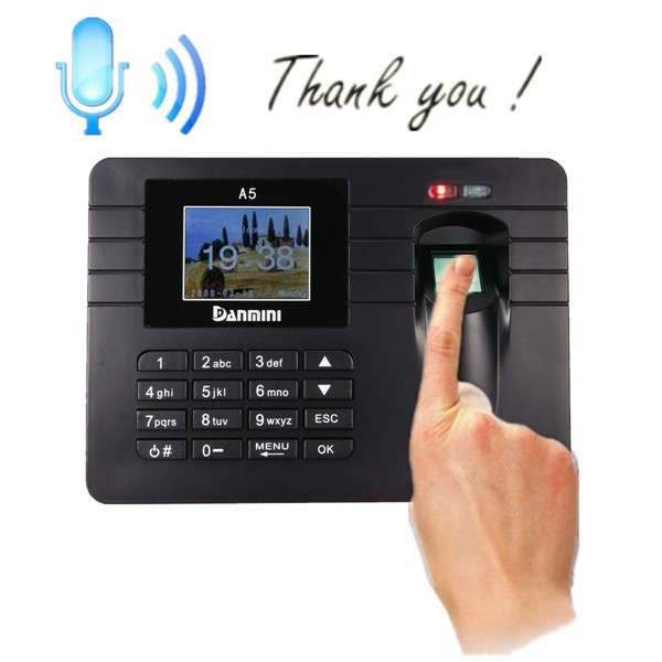 Time Recorder TFT Screen Clocking In Clock Machine Employee Attendance Check Fingerprint+Password Bu