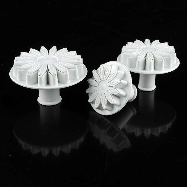 3pcs Veined Sunflower Gerbera Daisy Plunger Cutter Tool