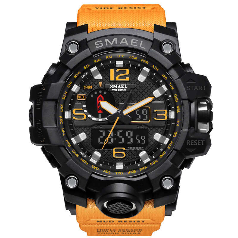 SMAEL 1545 Waterproof Sport Watch Digital Analog Dual Display uartz Watch
