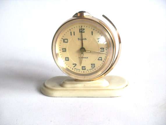 Vintage Soviet Russian Mechanical Clock, Slava Space Alarm Clock, WORKING