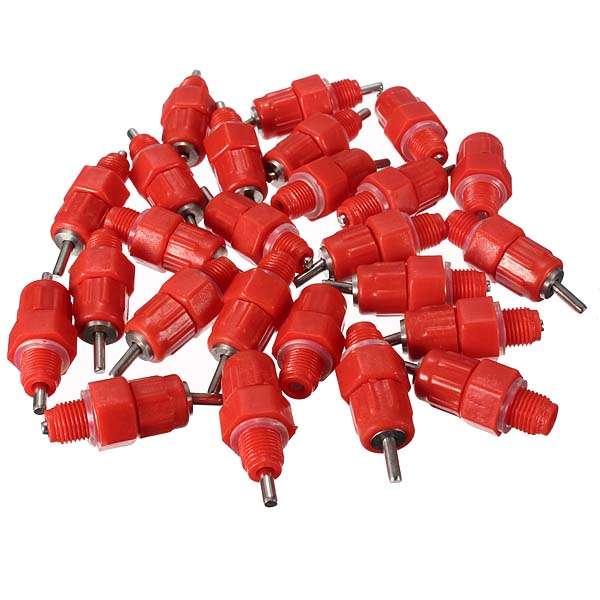 25pcs Poultry Chicken Duck Screw Water Nipples Ball Drinker