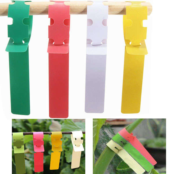 100pcs 2x20cm Waterproof Plastic Plant Hanging Tags Gardening Plant Flower Marker Label