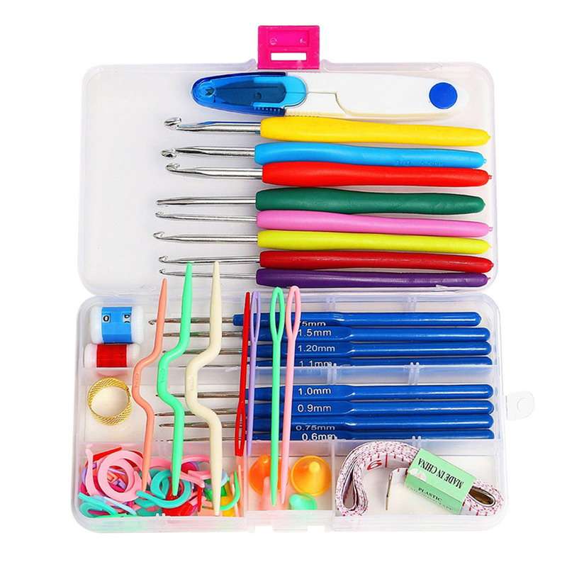 1 Set Crochet Hooks Needles Stitches Knitting Craft Case Crochet Set in Case Yarn Hook DIY Crafts Ho