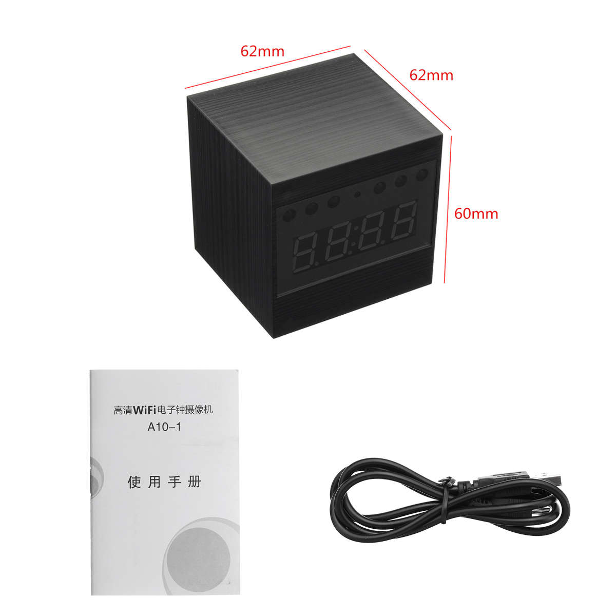 1080P HD Mini WIFI Clock Hidden Camera Wireless IP Night 120° Table Nanny Video Clock