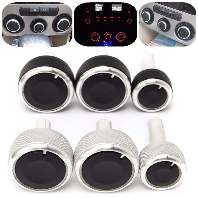 3 Aluminum Air-Condition Control Panel Elegant Switch For VW GOLF 5 MK5 06-08