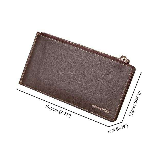 Men Genuine Leather 15 Card Slots Long Wallet Secretary Wallet Organizer Checkbook Card Case