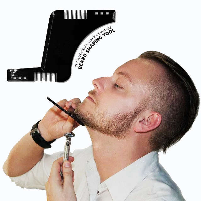 Beard Grooming Shaping Comb for Shaving Symmetric Beards Shaper Styling Template Kit Guide