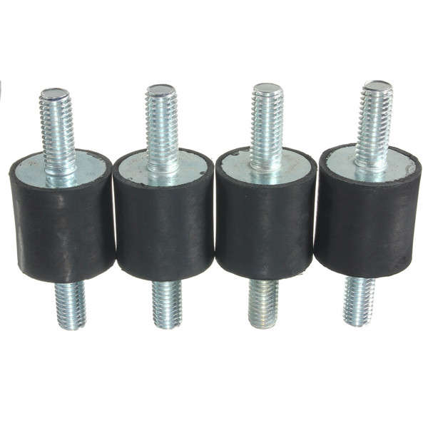 4pcs M8x25x25mm Rubber Shock Absorber Doubles Ends Rubber Mounts Vibration Isolator Mounts