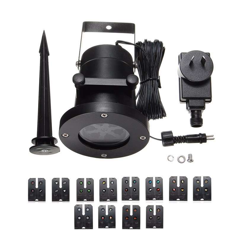 12Pattern Waterproof LED Moving Laser Projector Stage Light Christmas Halloween Lamp