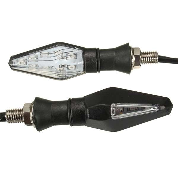 4pcs 12V Universal Motorcycle LED Turn Signal Indicator Yellow Light with Blue