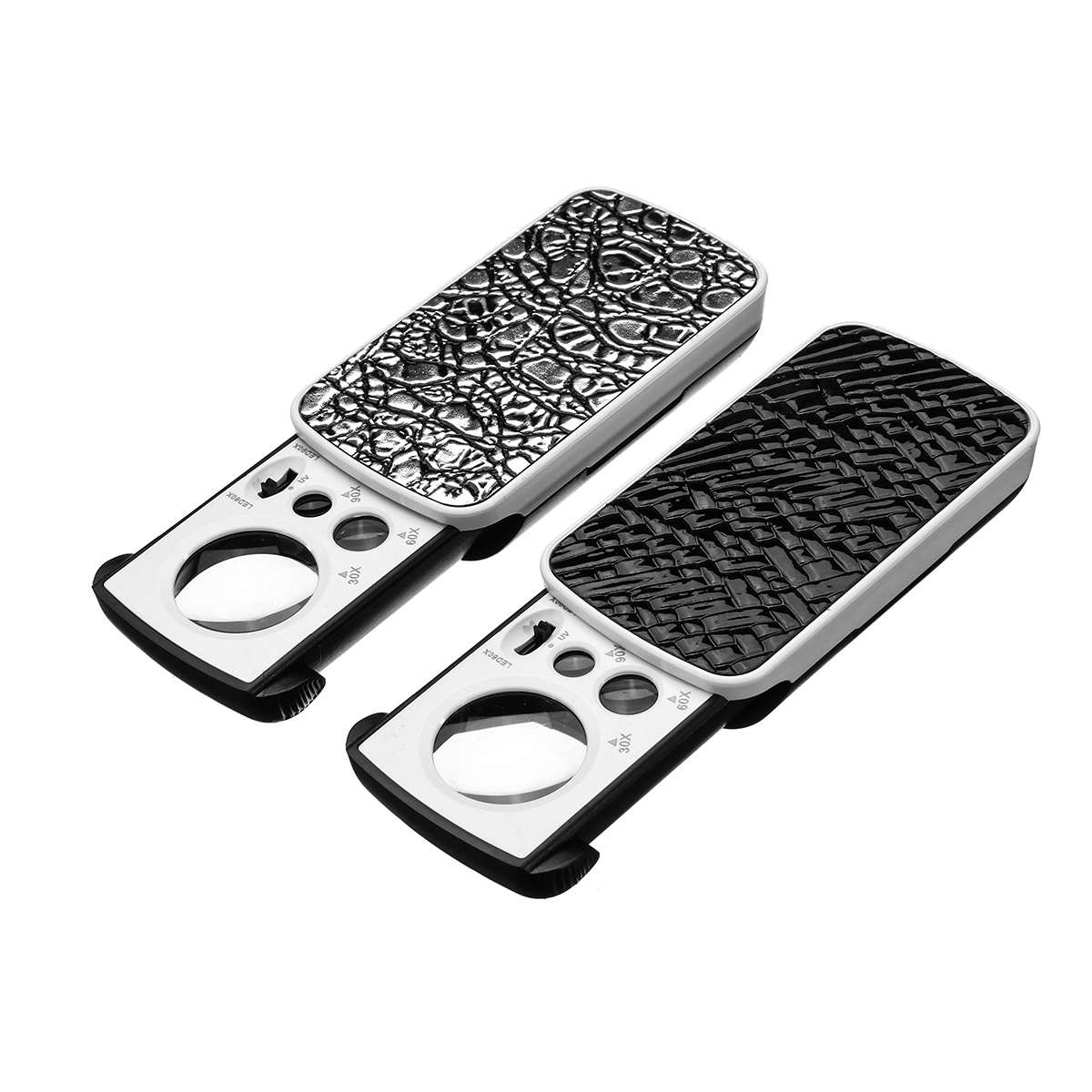 30X 60X 90X 3 Lens Jewelry Magnifier Loupe With LED Light Magnifying Loop Glass