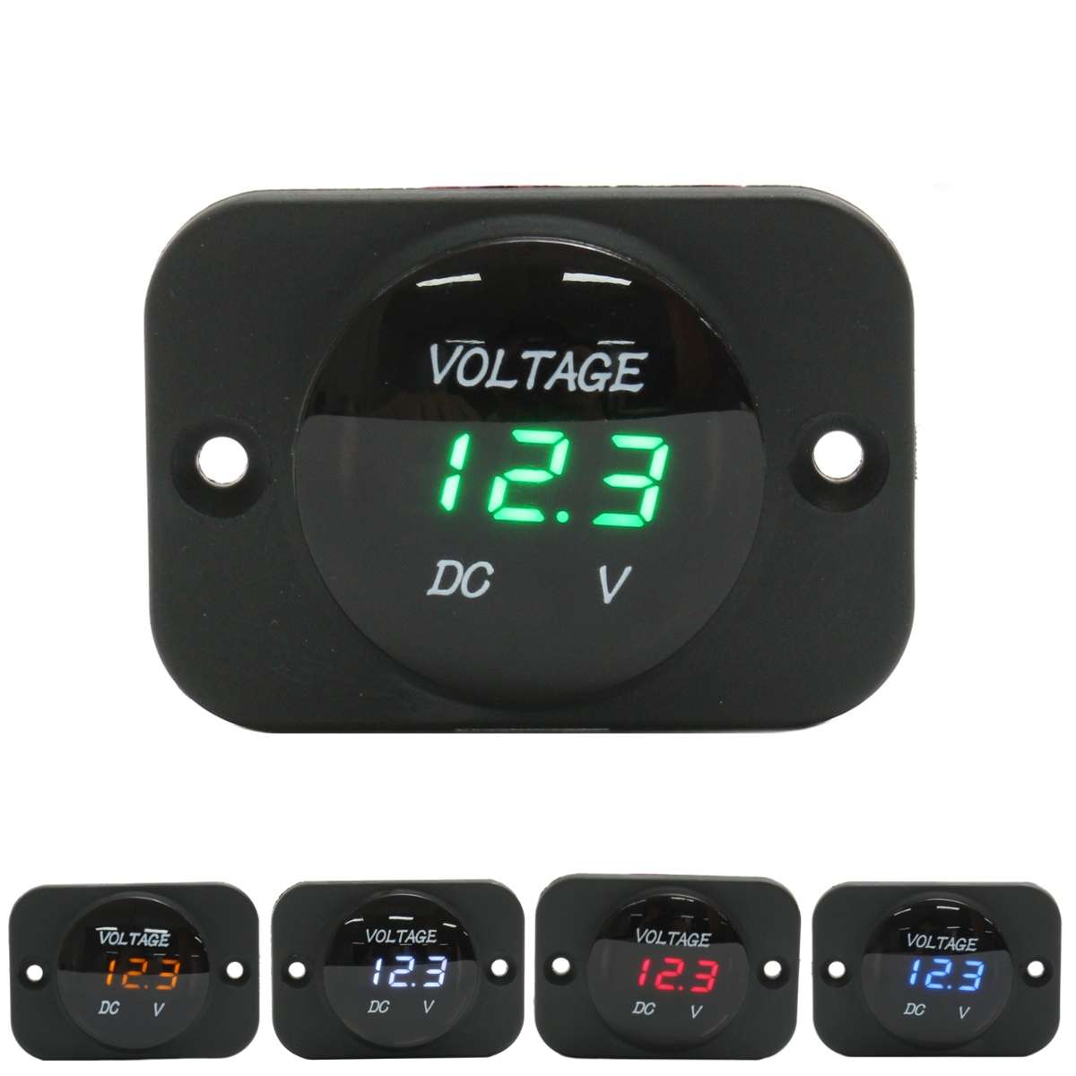 12V-24V Waterproof LED Voltmeter Voltage Meter Gauge For Car Motorcycle Boat Marine