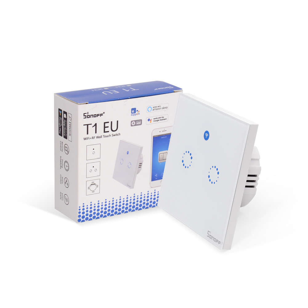SONOFF T1 EU AC90V-250V 600W Smart Wifi Wall Touch Light Switch 1 Gang 2 Gang