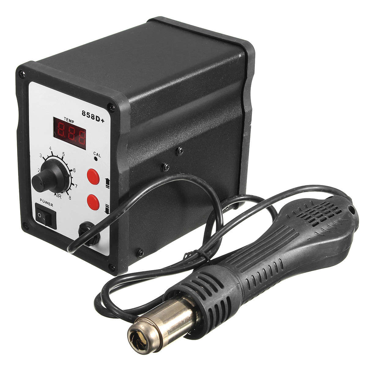 858D+ 220V Hot Air Soldering Rework Station + Handle + Handle Stand+3 Nozzles