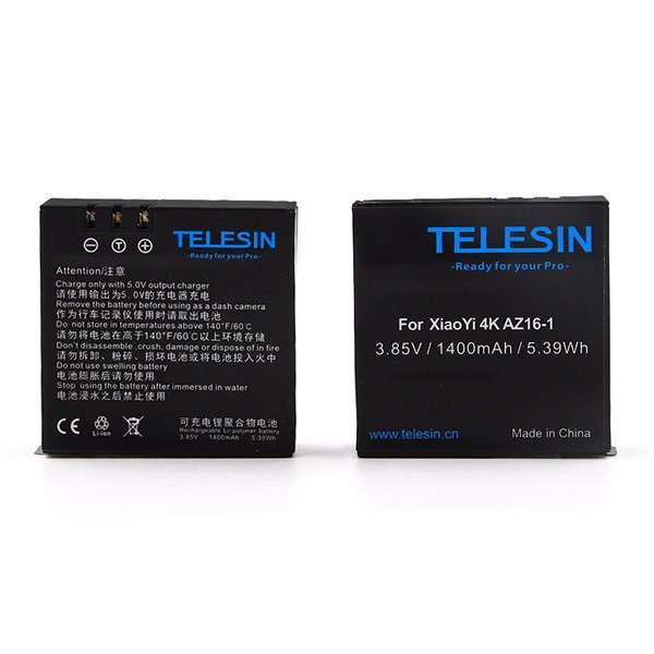 TELESIN 3.85V 1400mAh Sport Camera Battery for Xiaomi Yi II 4K