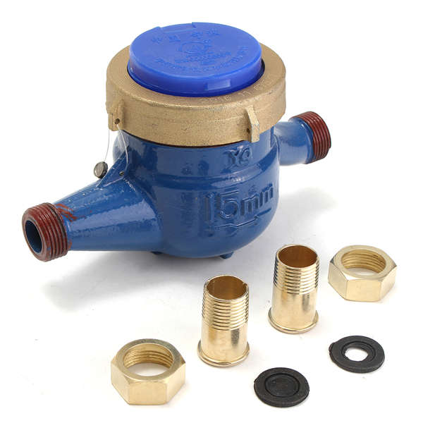 1/2inch 15mm Water Flow Meter Brass Measure Device Cold Water Counter