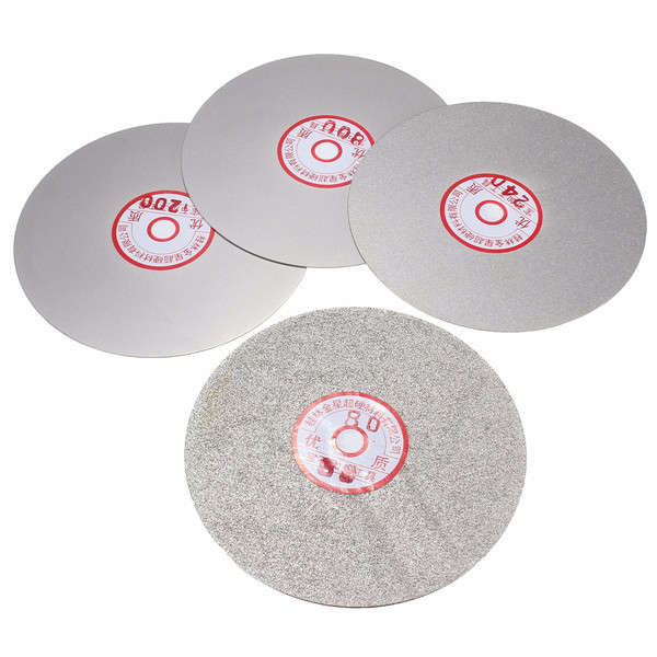 4pcs 6 Inch Diamond Coated Flat Lap Wheel 150mm 80/240/800/120 Grit Grinding Polishing Wheel